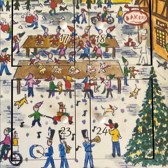 Wooden Advent Calendar - Festive Red - Picture 10 of 16